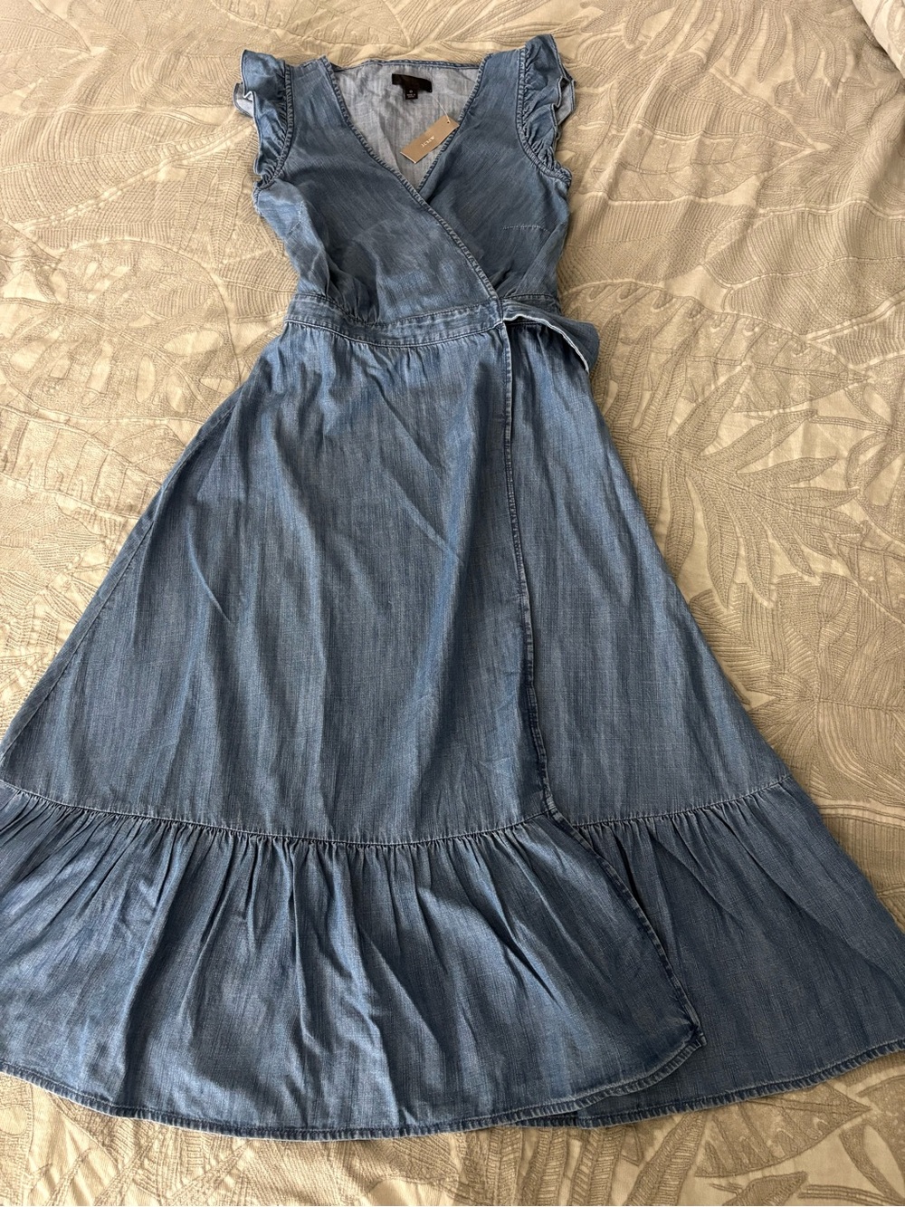 J. Crew Light Blue Denim Wrap Maxi Dress